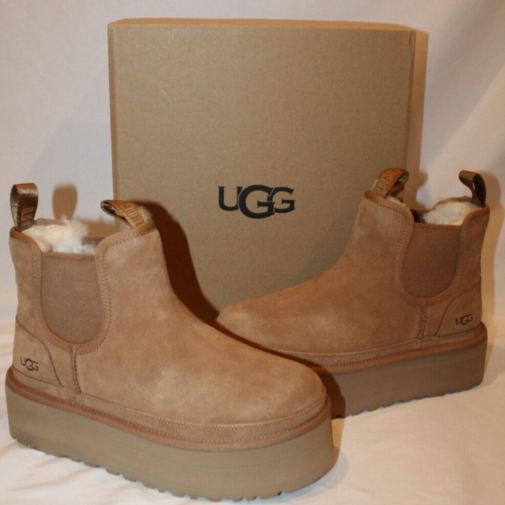 UGG Tan Suede Platform Boots